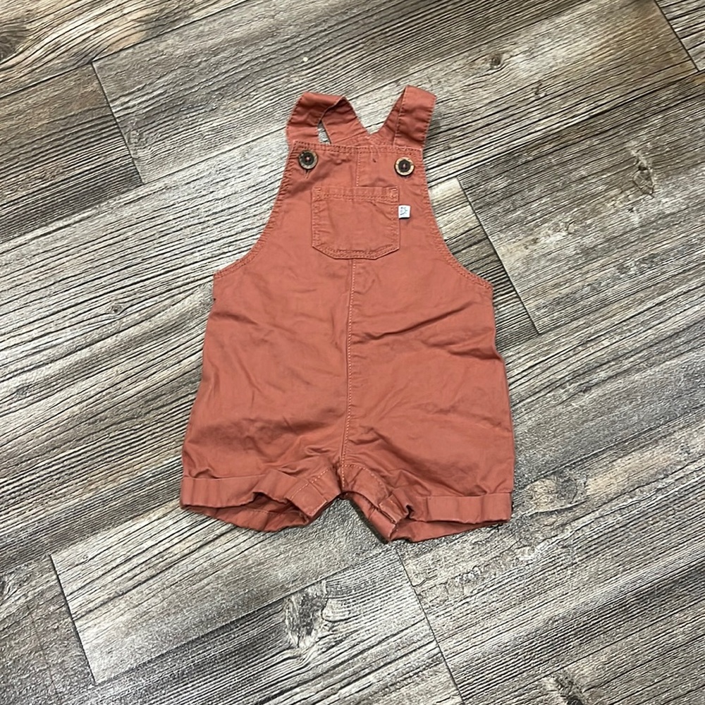 Fred and flo 0-3 month burnt orange overalls